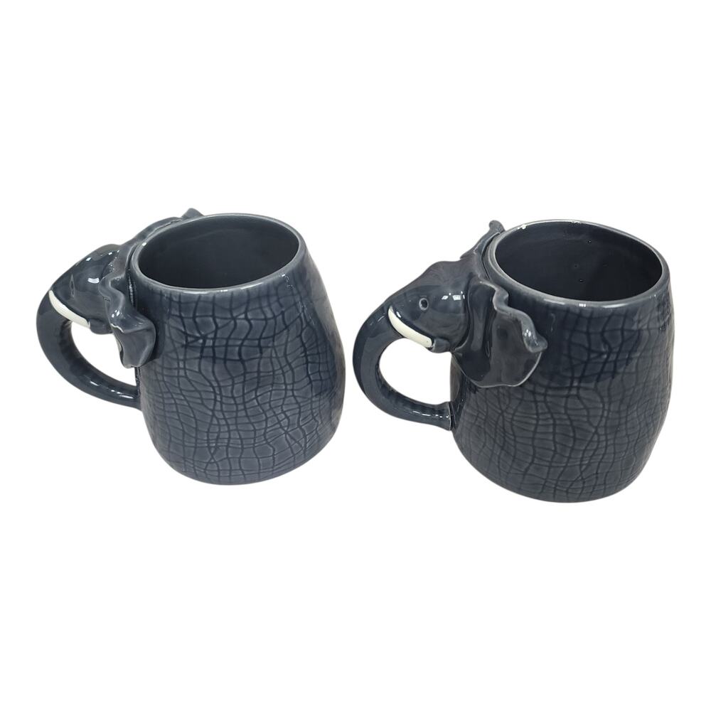 1979 Vintage Barbi Jo Stim Elephant coffee mugs set of 2 - Picture 3 of 8